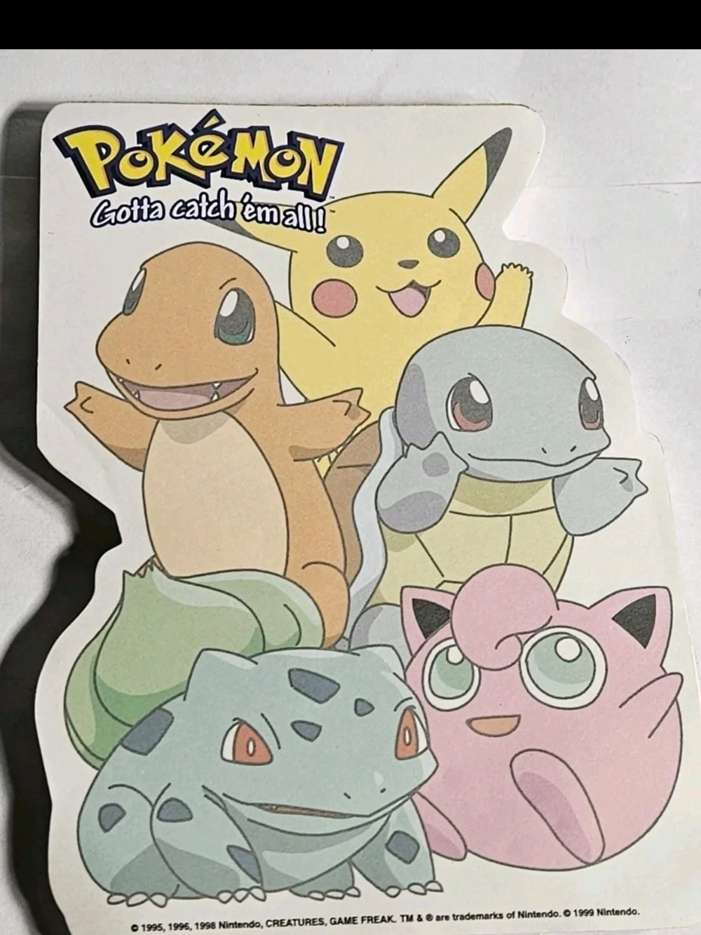 Pokemon Roseart Stationary Note Pad Charmander, Pickachu, Squirtle 1999 Vintage